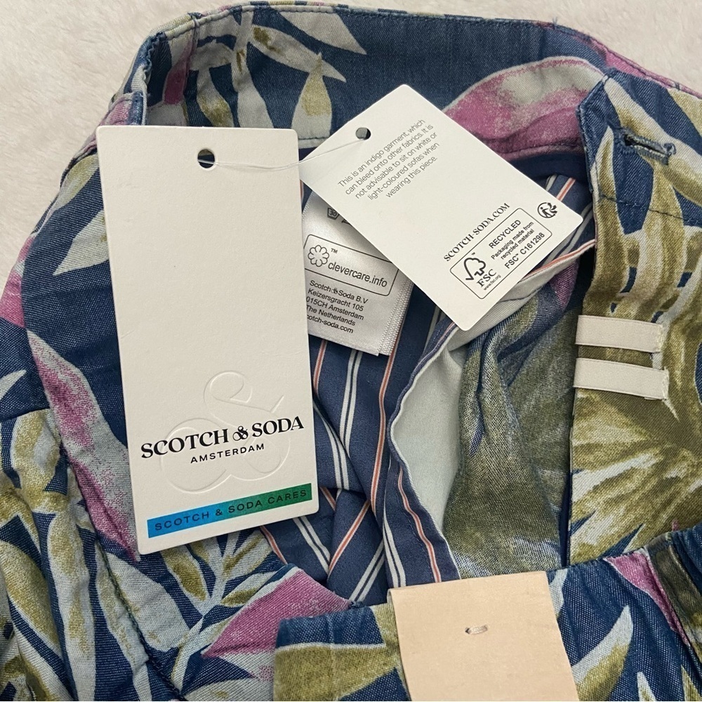 New! Scotch & Soda Twilt loose fit Hawaiian floral shorts nwt 28727 - Picture 6 of 11